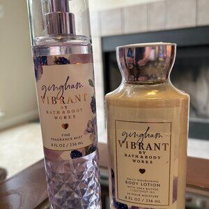 Bath & Body Works Gingham Vibrant Set of Body Lotion and FFM Mist, New